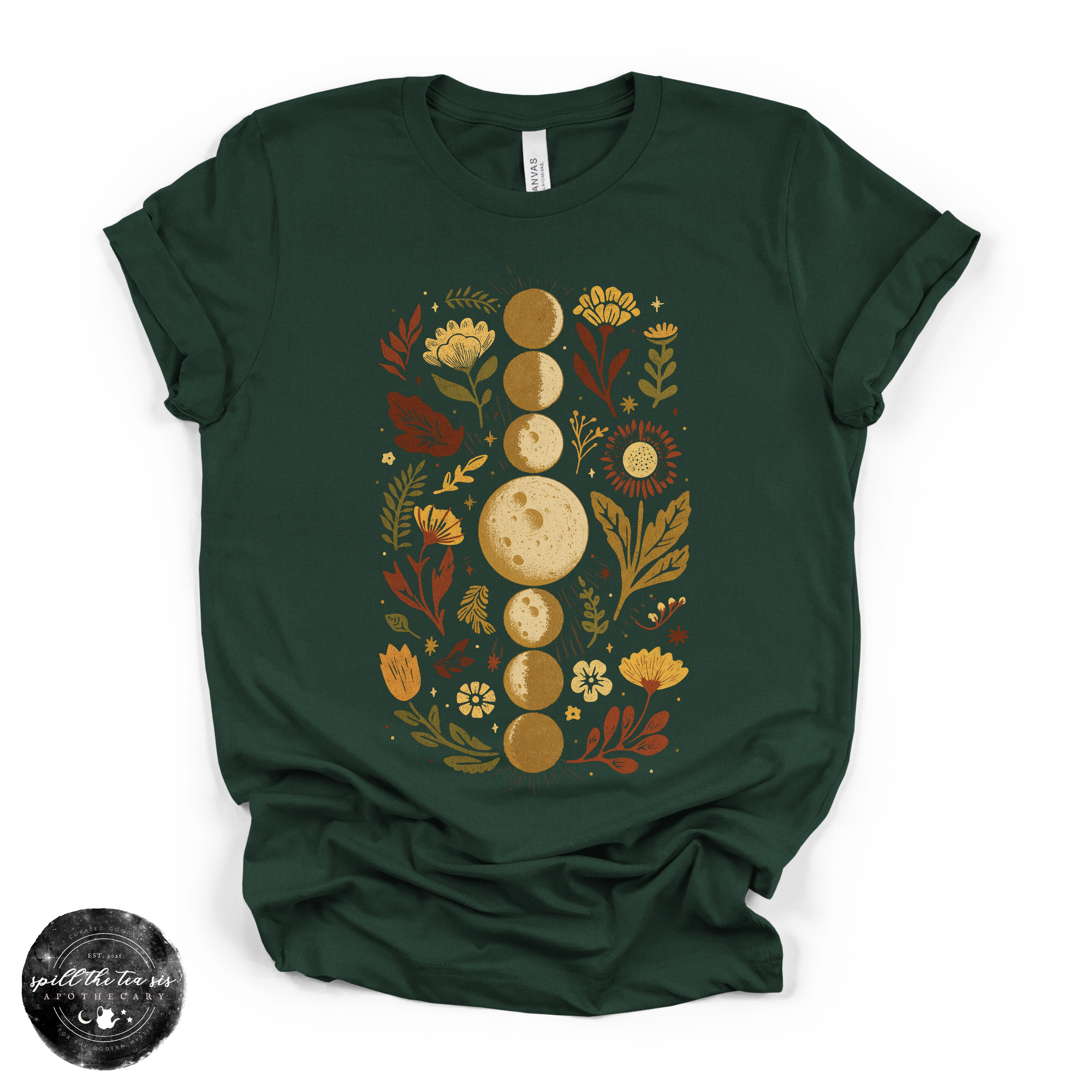 Fall Moon Phases Tee | Celestial Autumn Graphic T-Shirt