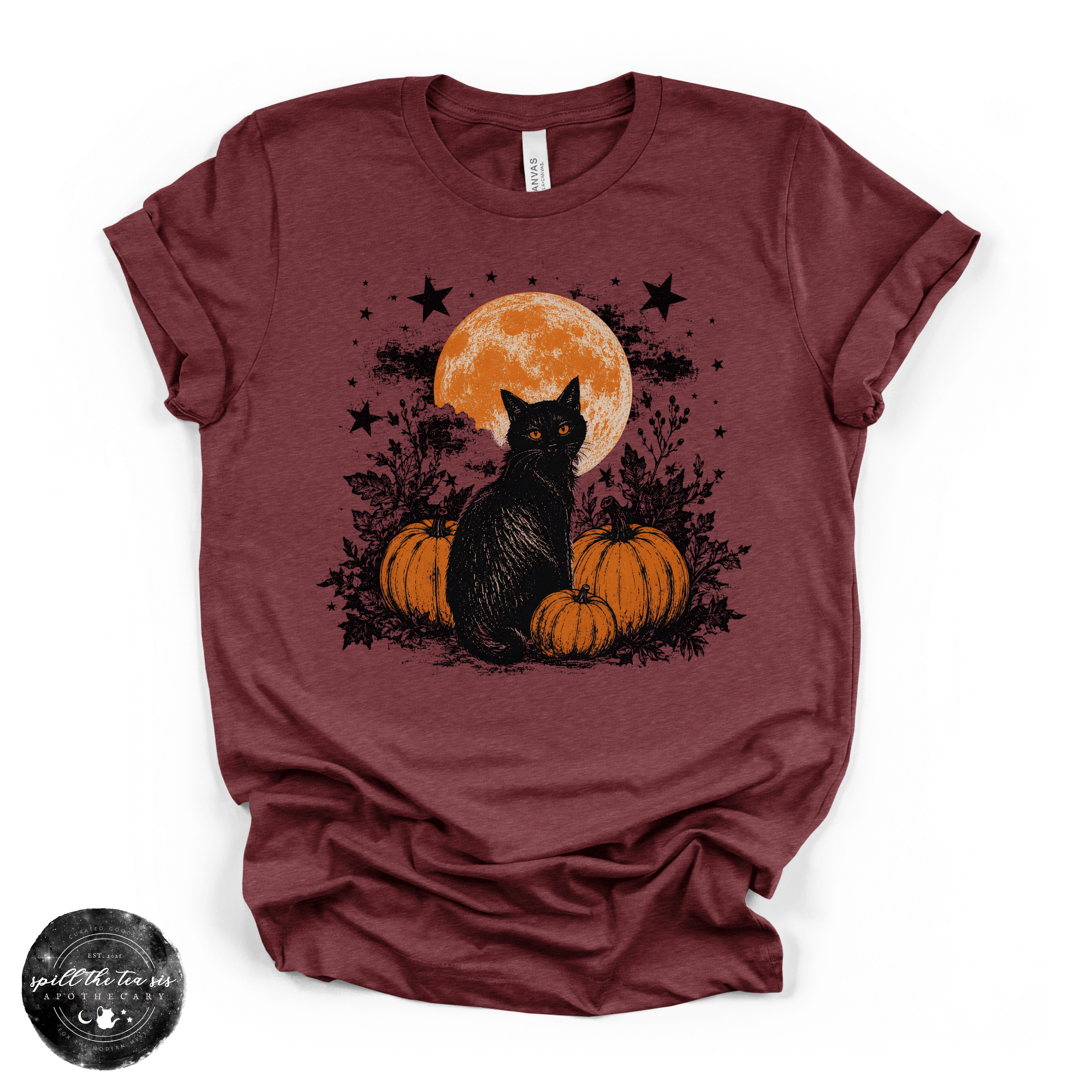 Cat in the Pumpkin Patch Tee | Cozy Autumn Black Cat Graphic T-Shirt