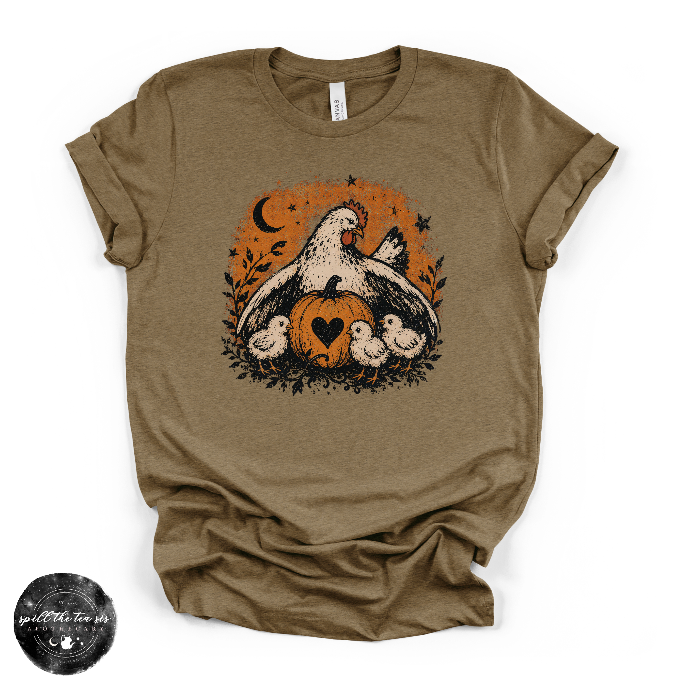 Hen in the Pumpkin Patch Tee | Cozy Farmhouse Fall Graphic T-Shirt