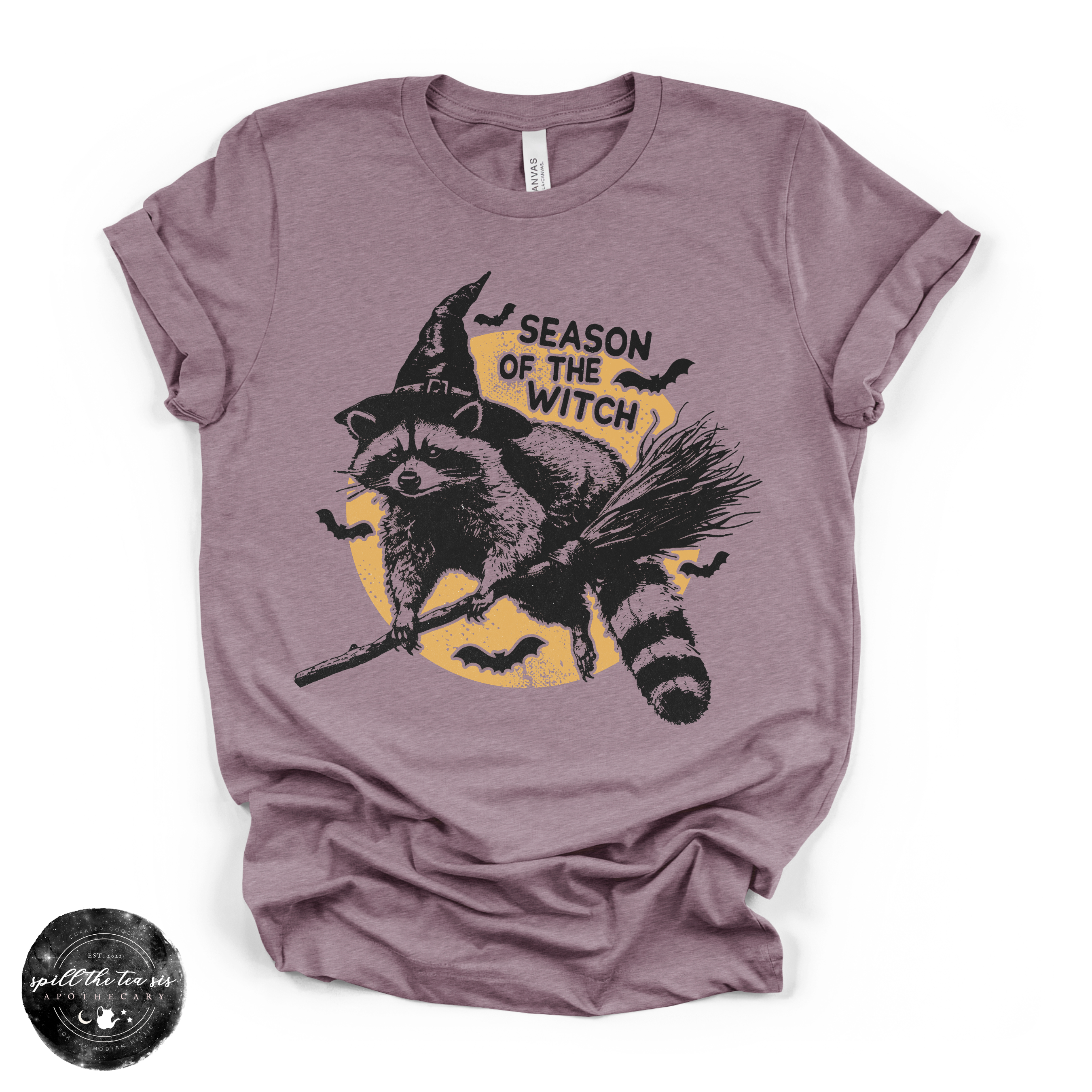 Season of the Witch Raccoon Tee | Witchy Trash Panda Halloween Graphic T-Shirt