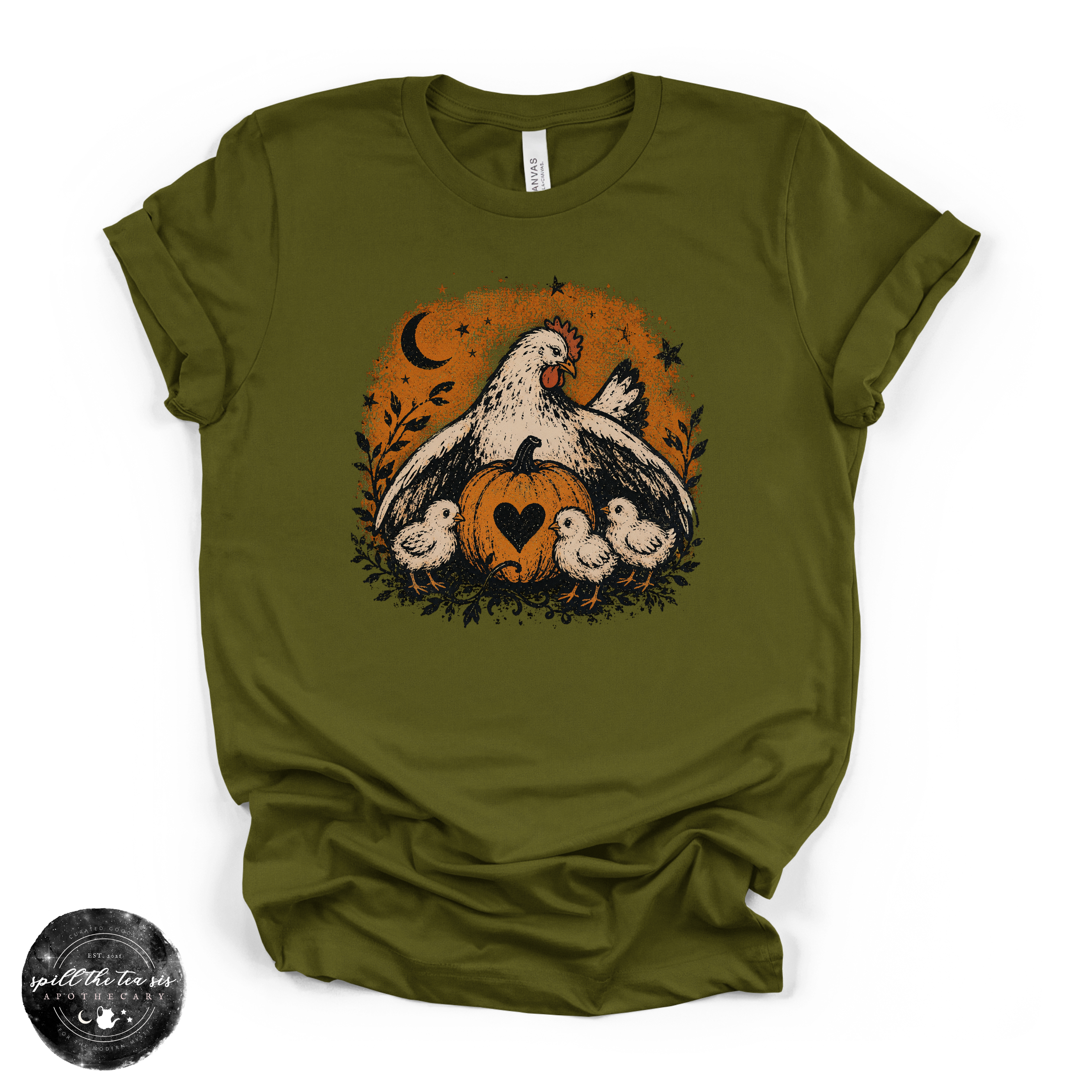 Hen in the Pumpkin Patch Tee | Cozy Farmhouse Fall Graphic T-Shirt