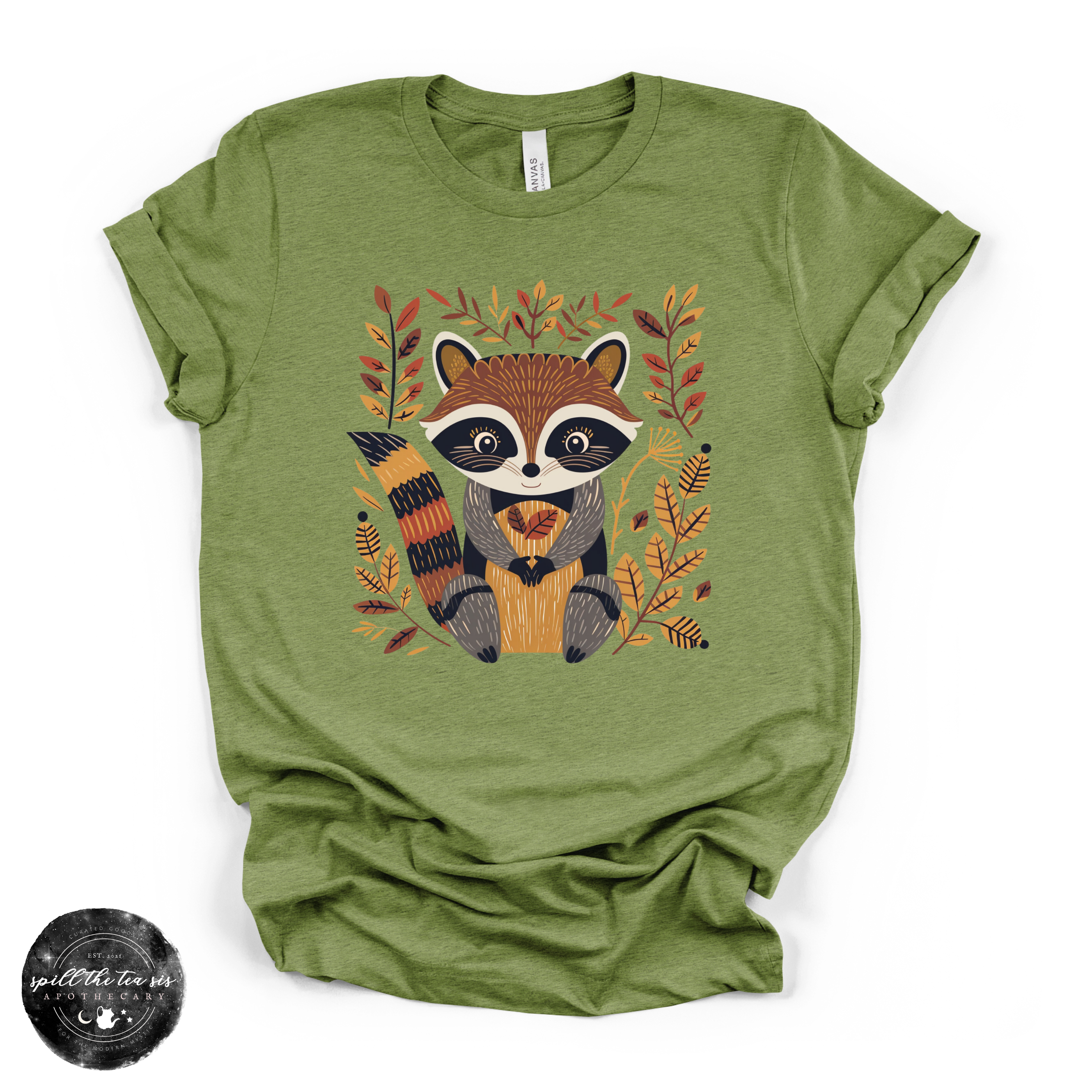 Fall Cartoon Raccoon Tee 2 | Cute Autumn Trash Panda Graphic T-Shirt